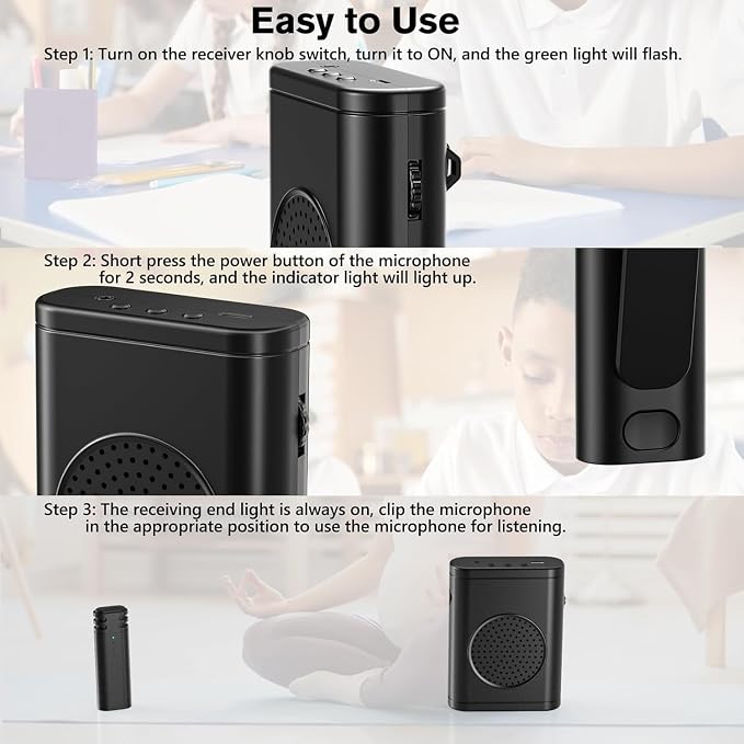 Wireless Voice Amplifier with Wireless Lavalier Microphone, Bluetooth Speaker, PA System, Support USB/TF/SD Card, Cordless Omnidirectional Mic for Teacher, Streaming, Classroom, Speech, Meeting, Yoga - Image 7
