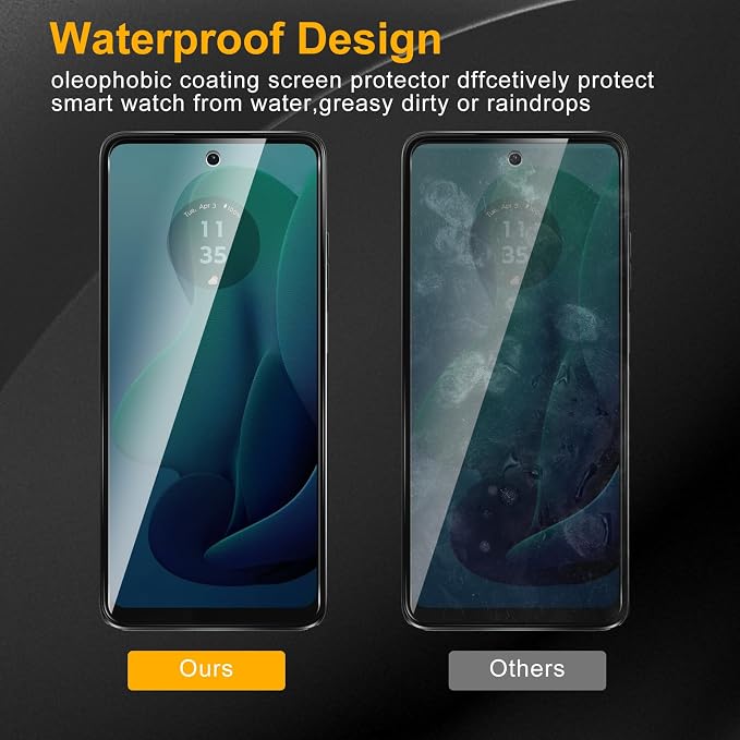 3 Pack Privacy Screen Protector for Motorola Moto G 5G 2024 With 3 Pack Camera Lens Protector, Anti Spy Tempered Glass Film, 9H Hardness, Black Protector, Anti-Scratch, Bubble Free - Image 6