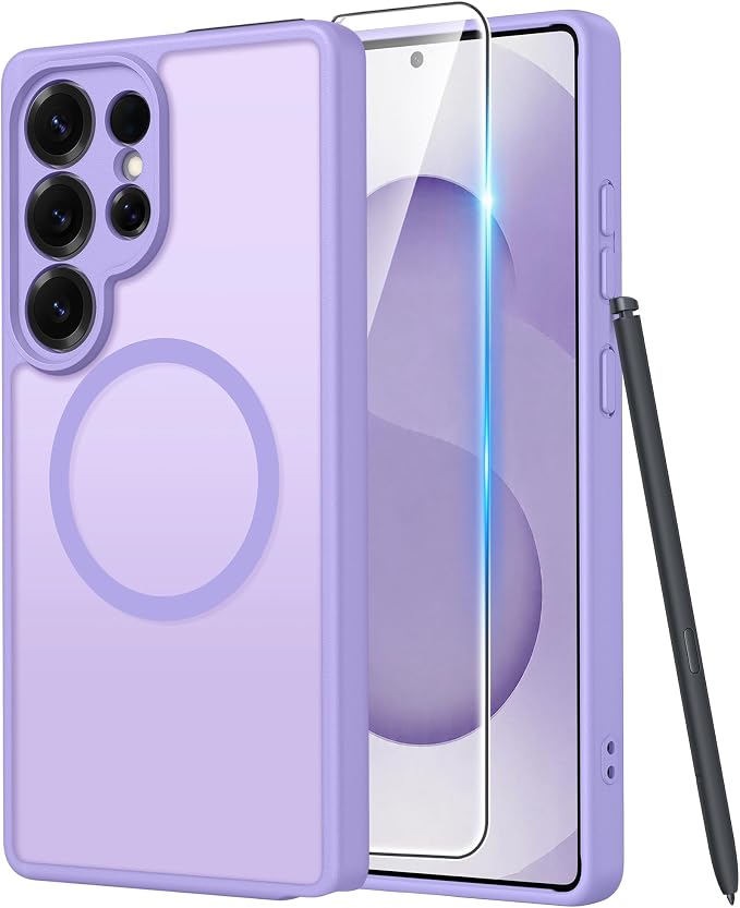 FNTCASE for Samsung Galaxy S25 Ultra Case, Compatible with Magsafe | Screen Protector, Full Camera Protection, Translucent Matte, 14FT Military Grade Drop Proof, Protective Phone Cover by FNTCASE
