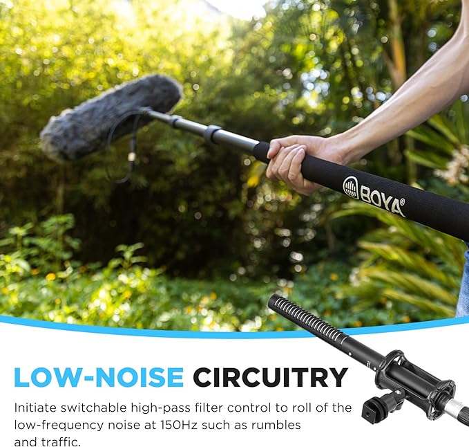 BOYA XLR Microphone BY-BM6060 Super-Cardioid Shotgun Condenser Microphone with 24 48V Phantom Power for Camera Film Interview ENG/EFP Outdoor Recording - Image 3