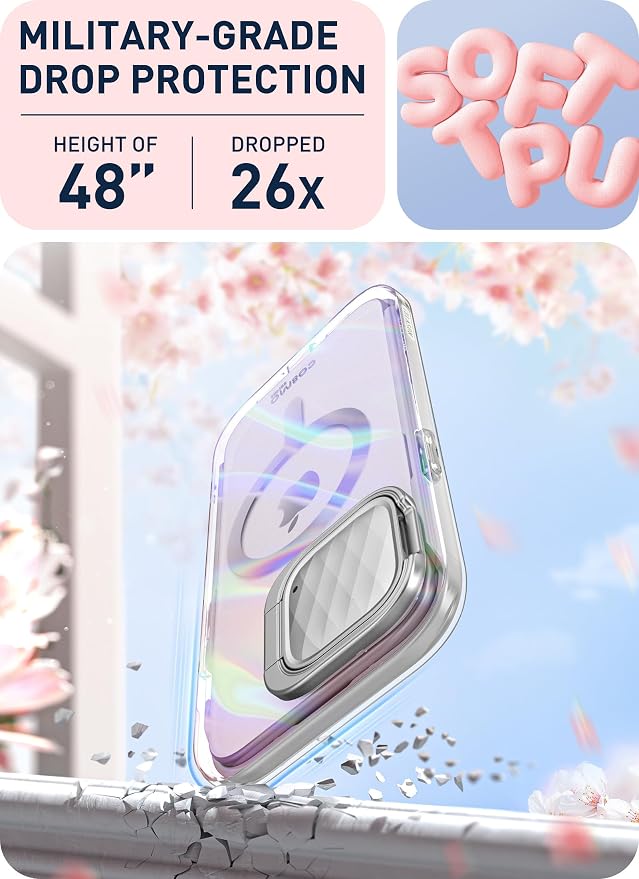 i-Blason for iPhone 15 Pro Case MagSafe, w/‌ Screen Protector, PinkWave | Built-in Screen Protector, Camera Cover Stand, Slim, Stylish - Image 7