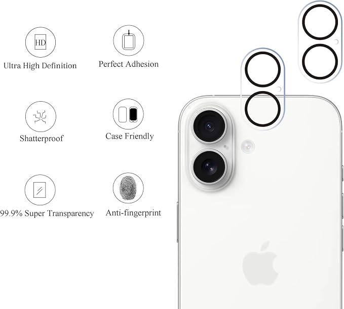 Ailun 3 Pack Camera Lens Protector for iPhone 17, Tempered Glass | Ultra HD, Anti-Scratch, Case Friendly, Does not Affect Night Shots - Image 2