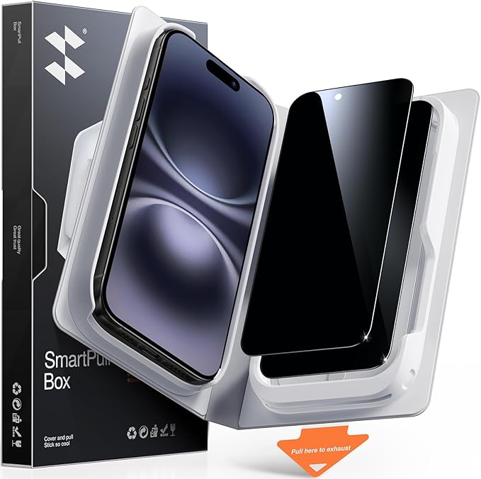 SMARTDEVIL 2 Pack Tempered Glass for iPhone 16/15 Privacy Screen Protector | Military-Grade Shatterproof Protection, 9H Hardness, Anti-Spy Privacy Film, Fast & Easy Installation, Case Friendly Design by SmartDevil