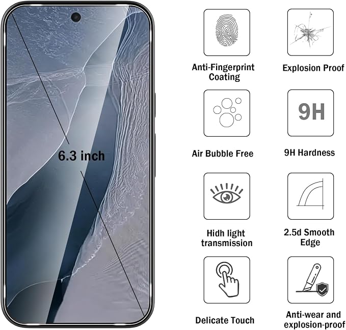 2+2 Pack for Google Pixel 11 Pro 6.3”Screen Protector & Camera Lens Protector,with Alignment Frame，9H Tempered Glass Film,HD Clear Scratch Resistant,Bubble-Free - Image 3