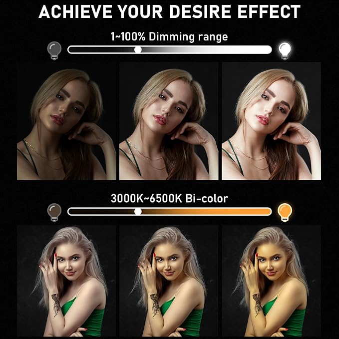 Hagibis 21 inch Ring Light with Stand Outer 55W 5600k Dimmable LED Light, Tripod Stand,and Phone Holder，Remote Controller,Carrying Bag ，CRI 97+ 2540lux, for Streaming Home Office Zoom Call Lighting - Image 2