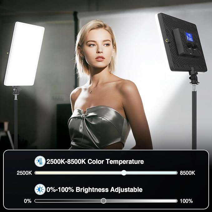 20W LED Video Photography Light Panel, Type C& Built-in 4000mAh | Portable Camera Soft Light, Built-in 4000mAh Battery Type C, 2500K-8500K, For Video Recording Live Streaming, Outdoor Indoor - Image 4