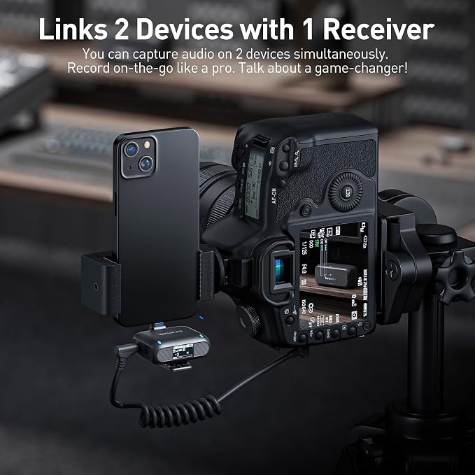 Saramonic BLINK500B2+ Wireless Lavalier Microphone for iPhone/Camera/Android, Detail-Rich Audio, 40h Battery Life, Clip on Wireless Lapel Mic for Live Streaming Video Conference Recording - Image 2