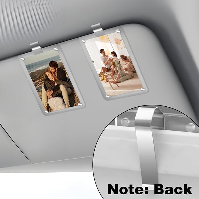 2Pcs Car Picture Holder, Acrylic Magnetic Personalized Photo Holder Car Accessories Car Photo Holder Car Visor Clip, Personalized Car Picture Frame, Suitable for Adding Family or Personal Photos - Image 4
