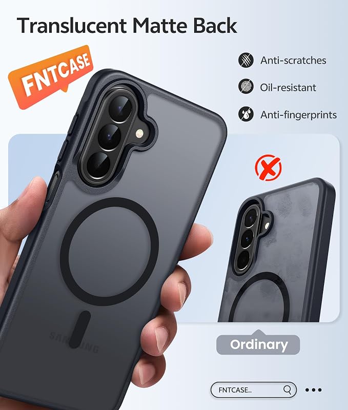 FNTCASE for Galaxy A27 5G Phone Case, Fit for Magsafe, Screen Protector | Translucent Matte, 14FT Military Grade Drop Protection, Slim Shockproof Protective, for Samsung A 27 4G Cover, Black - Image 7