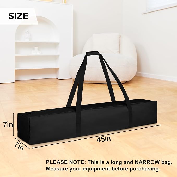 COOLBEBE 45 Inch Tripod Carrying Case - 45x7x7 Inch Storage Bag, Black | Waterproof Tripod Case for Light Stands, Fishing Rods, Tent Poles, and Camera Gear, Water Resistant - Image 6
