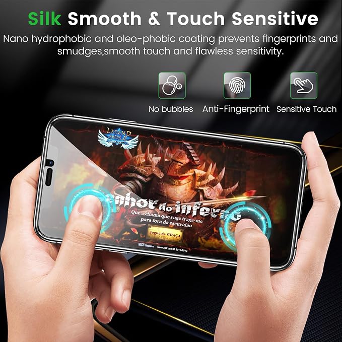 Romkasi 3 Pack Privacy Screen Protector for iPhone 11 6.1 Inch with 3 Pack Camera Lens Protector, Anti Spy Tempered Glass Film, Anti-Scratch, Touch Sensitive, Case Friendly - Image 8