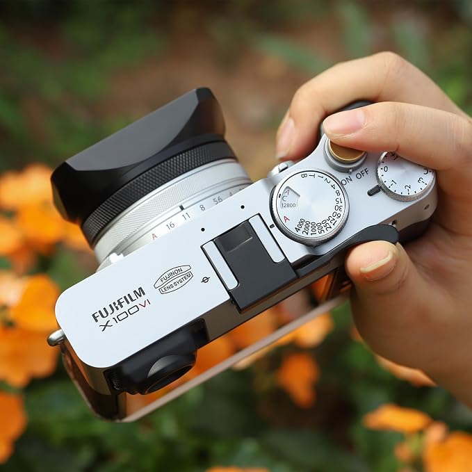 Haoge THB-X2B Metal Hot Shoe Thumb Up Rest Hand Grip for Fujifilm x100vi Fuji X100V Camera Black - Image 2