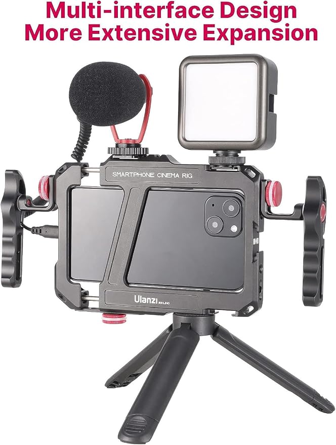 ULANZI Smartphone Video Rig with Handle LINO Filmmaking Case Aluminum Alloy | Phone Video Stabilizer Grip Tripod Mount for Video Maker Videographer with Cold Shoe for iPhone 16 15 Mini Pro Max 8 Plus - Image 6