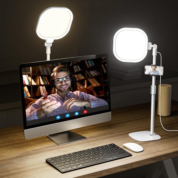 Desk Ring Light with Stand for Computer, Video Calls, Webcam - White | 30 Light Modes Video Conference Lighting for Zoom, Meetings, Streaming, Podcast, Laptop, Home Office. CRI 97.8 - Image 8