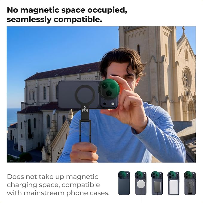 K&F CONCEPT Snap-On CPL Filter Compatible with iPhone 17 Pro Max/17 Pro | 9.5g Ultra-Lightweight Polarizing Filter with Snap-on Deco Mount, AGC Glass 28-Layer Coating Anti-Reflection, FA301 - Image 3