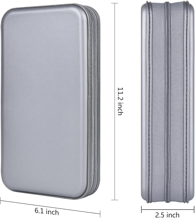 alavisxf xx CD Case, 96 Capacity Hard Plastic Organizer Wallet for Car | CD DVD Holder, Portable Hand Strap, Zipper Closure, Anti-Slip Scratch-Resistant Sleeves, Disc Storage, for Home Office Travel - Image 4