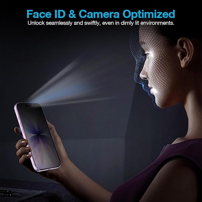 Fotbor [3+3 Pack Privacy Screen Protector for iPhone 17, 26° Anti-Spy & Blue Light Filter Tempered Glass with 3 Camera Lens Protectors, 3X Reinforced, Easy Alignment - Image 4