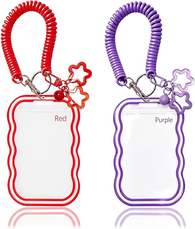 2 Pack Cute Photocard Holder Keychain,Kpop Photo Card Holder | Creative Photo Protector Keychain Accessories for Bus Card, Daily Display & Travel Decorations Gifts by Unknown