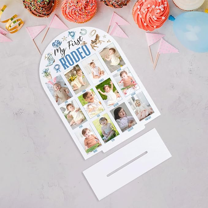 My First Year Photo Board Baby Milestone Signs One Year of Baby Photo Board, Best Babies Keepsake 10x14 Inches Acrylic Sign Decor Fits 2" x 3" Photo A08 - Image 6