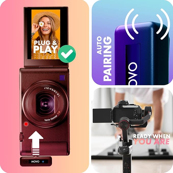 Movo Mini-Duo Wireless Microphones for Cameras, Wireless Camera Mini Mic - 3.5mm Lapel Microhone for Sony, Canon, and Nikon DSLR - 2.4Ghz Transmitter - Image 5