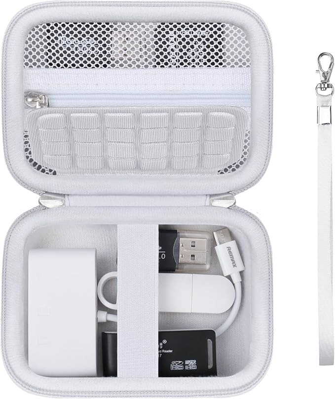 Computer Memory Card Readers Organizer Case Compatible with SD Card Reader, USB C SD Card Reader, TF Card, Micro SD Card, Portable Memory Card Accessories Storage Bag Travel Case, White by Supmay