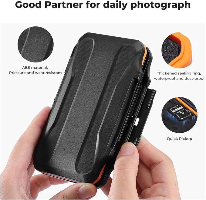 K&F CONCEPT 24 Slots Memory Card Case, Water-Resistant Shockproof | Memory Card Storage Carrying Case for 12 SD SDXC SDHC Cards, 12 CFexpress Type A Cards, PM03 - Image 3