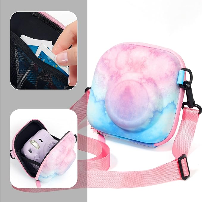 Mini Kit for Fujifilm Instax Mini Instant Camera, Blue Pink Pastel | Fits for Instax Mini 13/12/11/41/SE/EVO Camera, Universal Mini Camera Bag, with 64 Photo Album, DIY Stickers, No Camera - Image 4