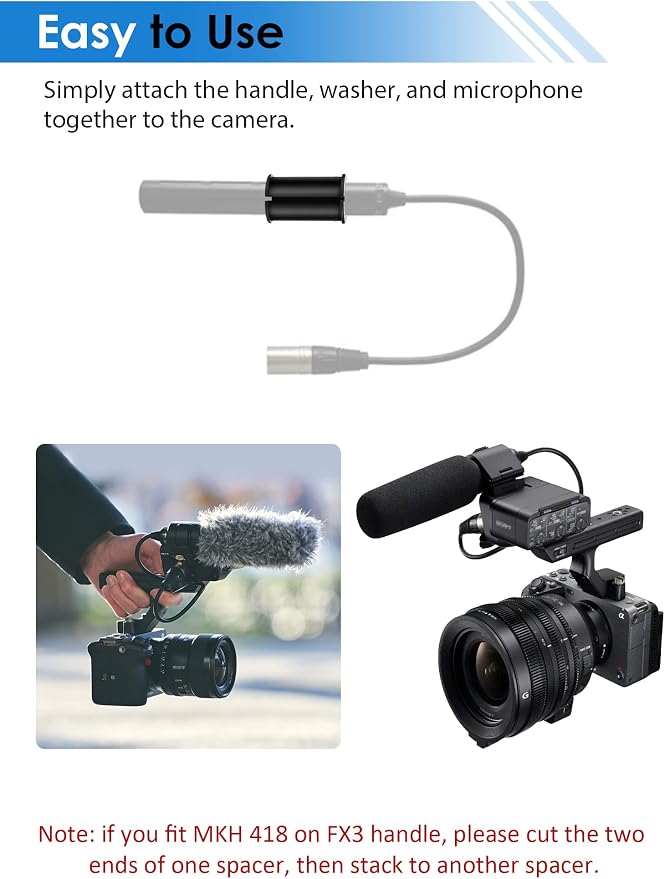 6 Pcs Microphone Shock Mount Rubber Spacer Tube Microphone Sleeve Washer | Rubber Spacer Tube Sleeve Washers, Fits Sony Camcorder FX3/FS7/FX6/FX8/FX9/NX80/FS5, Rode NTG, Sennheiser MKH Shotgun Mic - Image 3