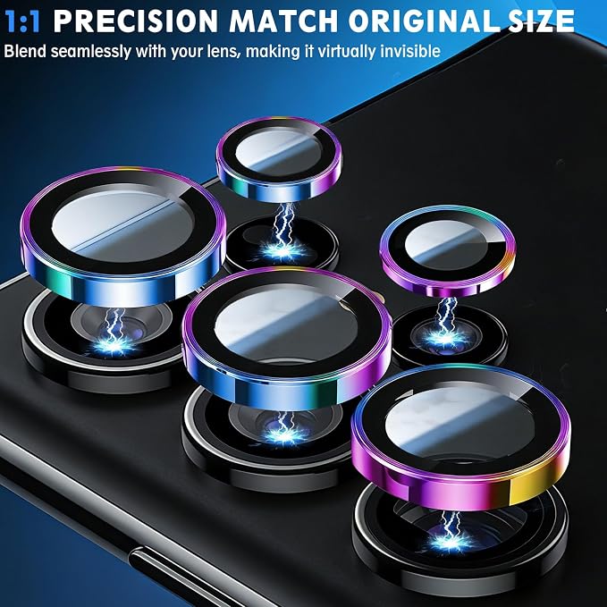 SiHPuoy 2Set Camera Lens Protector for Samsung Galaxy S26 Ultra, Colorful | 9H+ Tempered Glass, Military Grade Shatterproof, Anti-Scratch,Case Friendly,HD Metal Camera Cover,Does not Affect Night Shots - Image 5