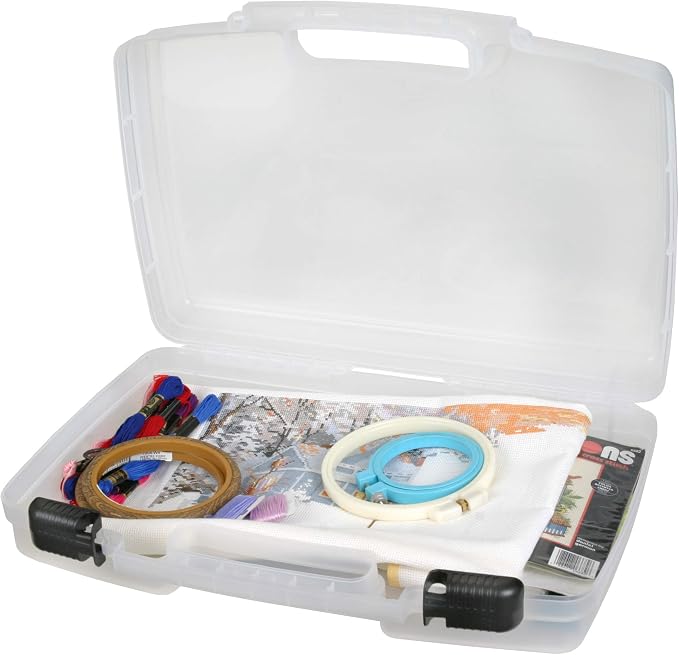 ArtBin 8017AB 17 inch Quick View Carrying Case, Portable Art & Craft Organizer with Handle, [1] Plastic Storage Case, Translucent - Image 7