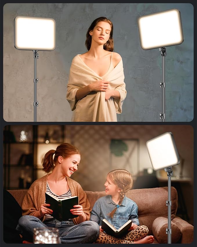 Torjim 11 Inch Video Light Kit for Creators-24W High Brightness Studio Lights with Tripod Stand & Phone Holder & Remote, Adjustable Photography Lighting for Clearer YouTube Streaming Home Studio | Studio Lights with Tripod Stand & Phone Holder | 3000-6... - Image 8