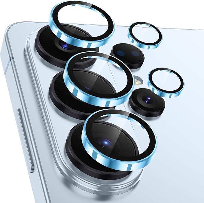 Meshine for Samsung Galaxy S26 Ultra Camera Lens Protector,Scratch Proof,Strong Adsorption,9H Hardness with Metal Ring Camera Cover,Ultra Thin Case Friendly, Accessories Lens Protector,Blue by Meshine