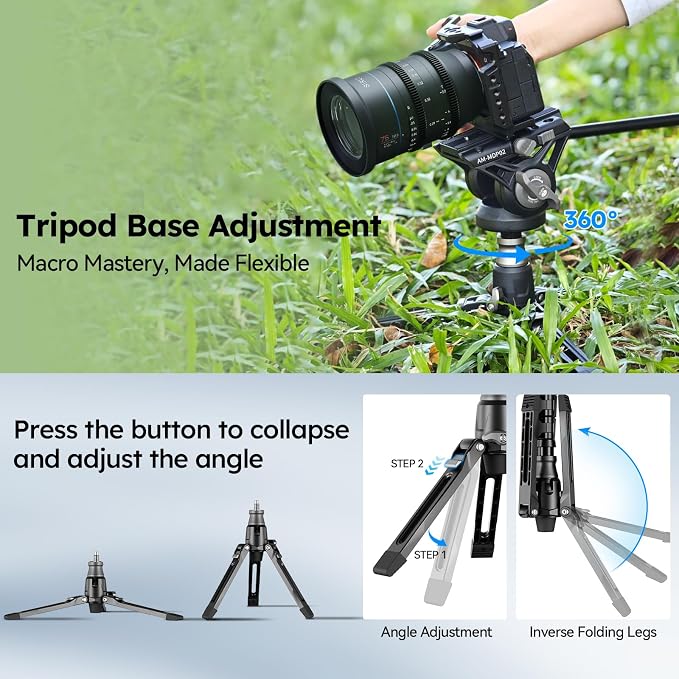 SIRUI AM-MDP02 Video Monopod with Feet, 74" Fluid Head, 8kg Load for DSLR | 74" Portable Video Monopod with Fluid Head, Stable Feet, Smooth Pan & Tilt, 8kg/17.6lb Load for DSLR Cameras and Camcorders - Image 7