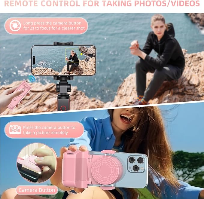 MILOUZ Remote Control Scrolling for Tiktok with Phone Stand,Page Turner for Kindle App E-Book,Bluetooth Camera Shutter Remote for iPhone, Android,iOS,iPad,Tablet - Image 4