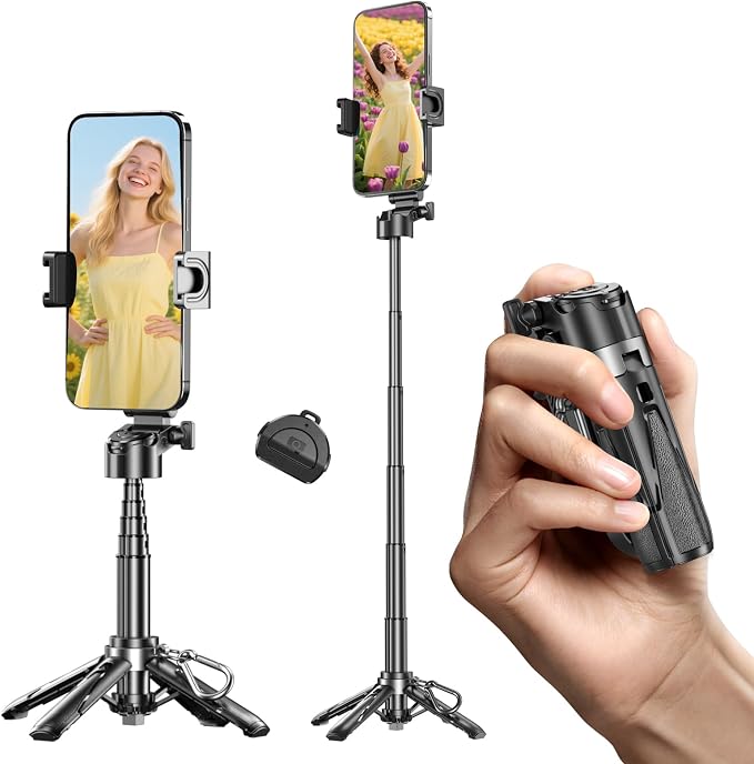 Selfie Sticks for iPhone, 4-in-1 Multi-Functional Phone Tripod with Remote Control, Pocket-Sized Mini Selfie Stick, Suitable for Photography, Live Streaming, Outdoor Travel Essentials - Image 8