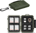 IP67 Waterproof Memory Card Case, Slim Anti-Shock SD TF Card Holder Carrying Case Organizer for 8 SD/SDHC/SDXC Cards, 12 MicroSD/MicroSDHC/MicroSDXC/TF/MSD Cards, 2 Nano SIM Storage - Green by Kiorafoto