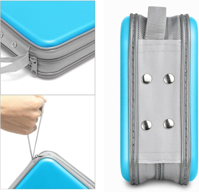 Siveit CD/DVD Cases 40 Capacity Disc Storage Binder for Car(Sky Blue) | Holders Wallet Hard Plastic CD/DVD Case for Car Home Office Travel - Image 3