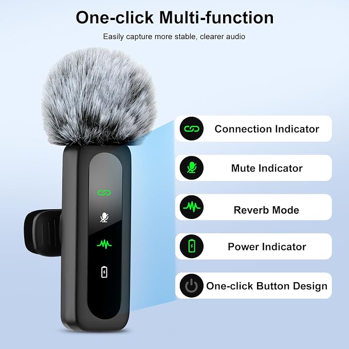 Wireless Mini Microphone for iPhone-Noise Reduction Lapel Mic for Ipad, Android,Clip-on Mini Microphone,Ideal for Vlog Tiktok YouTube Podcast Content Creator - Image 2