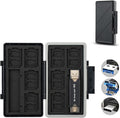 24 Slots Memory Card Case Holder for 16 Micro SD Cards, 8 SD Cards, Includes a 3 in 1 Type C USB 3.0 Micro USB 2.0 Memory Card Reader, Water-Resistant Anti-Shock by JJC