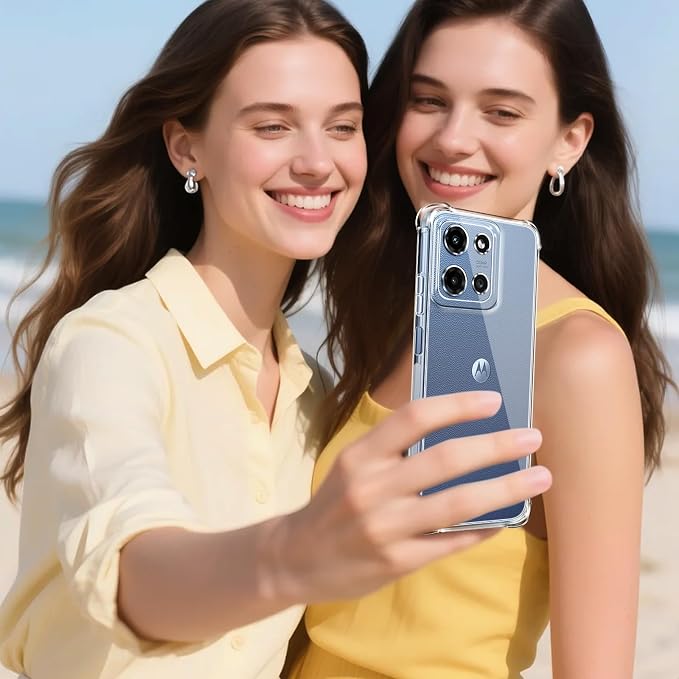 for Moto G 2025 Case and Screen Protector, Shockproof Crystal Clear Slim Soft Silicone TPU Protective Phone Cover for Motorola G 2025 Clear - Image 4