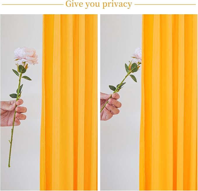10x10 Marigold Backdrop Curtain for Parties Wrinkle Free Orange Photo Curtains Backdrop Drapes Fabric Decoration for Wedding Birthday Party Baby Shower 5ft x 10ft,2 Panels - Image 6