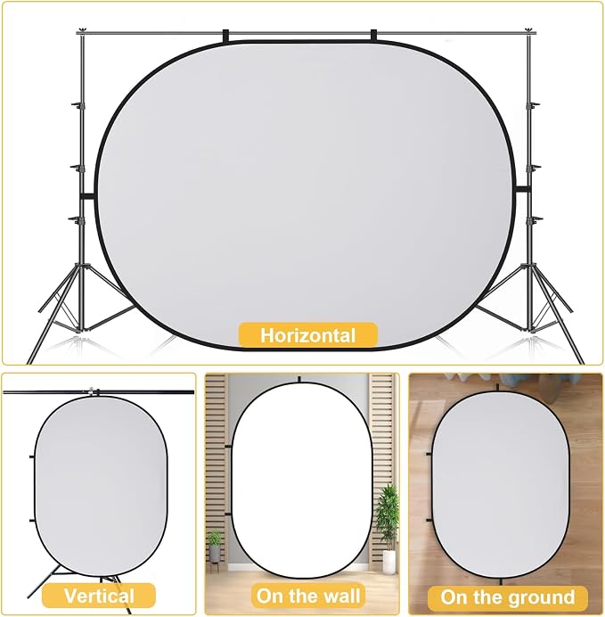 Kate Collapsible Pop-Up White Gray Backdrop for Self-Tape Auditions 583 | Collapsible Backdrop 5'x6.5'White Gray Portable Photography Background for Self-Tape Auditions, Professional Headshots - Image 5