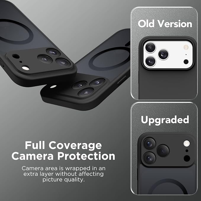CAPRARO for iPhone 17 Pro Max Case, Compatible with MagSafe Black | Upgraded [Full Camera Protection] Protective Translucent Matte Women Girl Magnetic Phone Case Cover, Black - Image 7