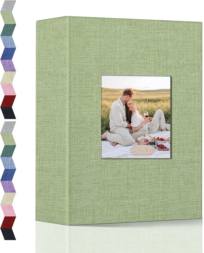popotop Photo Album 4x6-100 Photos Photo Books with 100 Vertical Pockets,Linen Cover Albums for Family Wedding Anniversary Baby Vacation Pictures by Popotop