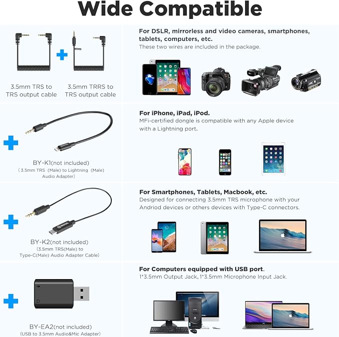 BOYA by-XM6 S1 Mini Wireless Microphones,OLED Lavalier Microphone Wireless with Mono/Stero & Monitoring for DSLR Camera/Camcorder/iPhone/Smartphone YouTube Vlog Live Stream Podcast - Image 6