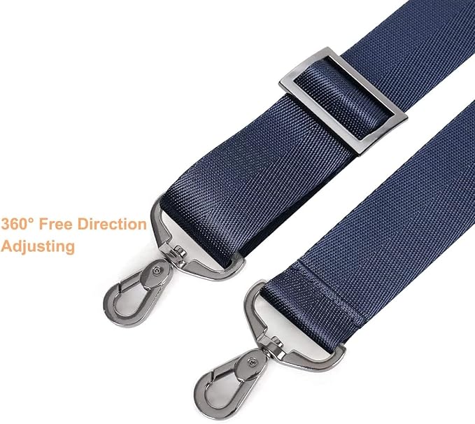 MOSISO 56 inch Shoulder Strap, Adjustable Soft Universal Non-Slip Strap | Thick Replacement Strap, Fit Padded with Metal Swivel Hooks for Laptop Shoulder Bag/Laptop Messenger Bag, Navy Blue - Image 2