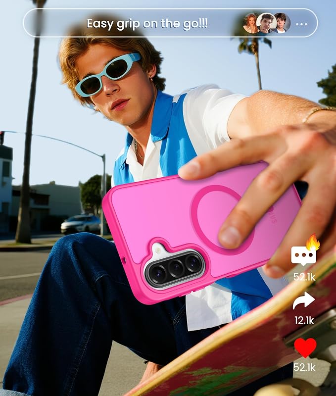 FNTCASE for Galaxy A17/A16 5G Phone Case, Fit for Magsafe, Screen Protector | Translucent Matte, 14FT Military Grade Drop Protection, Slim Shockproof Protective, for Samsung A 17 A 16 Cover, Hot Pink - Image 7
