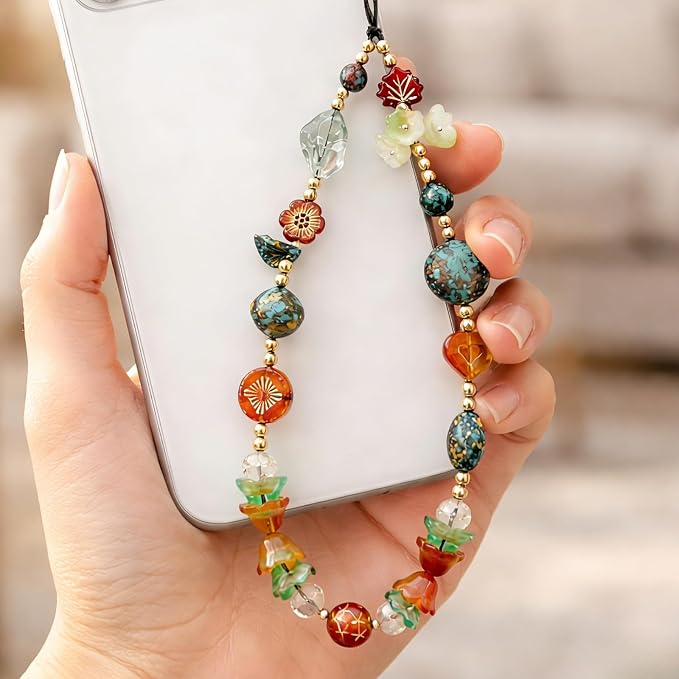 Cute Beaded Camera Wrist Strap for Phone, Digital Camera Charm Lanyard, Pearl Beaded Chain for Bag Keychain Gift - Image 2