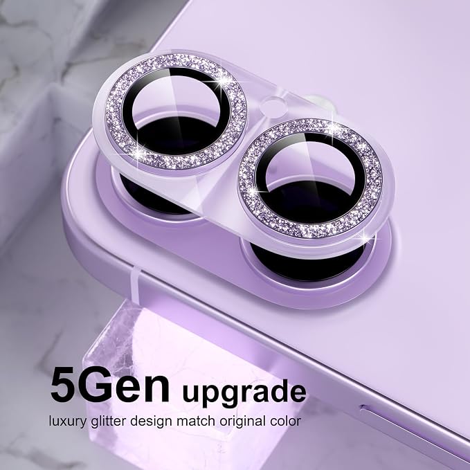 Choiche for iPhone 17 Camera Lens Protector, Light-Lavender | Bling Metal Camera Cover with 9H Tempered Glass Lens Screen Protector Accessories, Strong Adsorption, Case-Friendly - Image 7