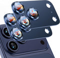 Uyiton for iPhone 17 Pro Max Camera Lens Protector, Metal Frame Glass Cover | Not Easy to Break, Strong Adsorption, Case-Friendly, Metal 9H Sapphire Glass Rear Camera Screen Cover, Deep Blue, 2 Packs by Uyiton